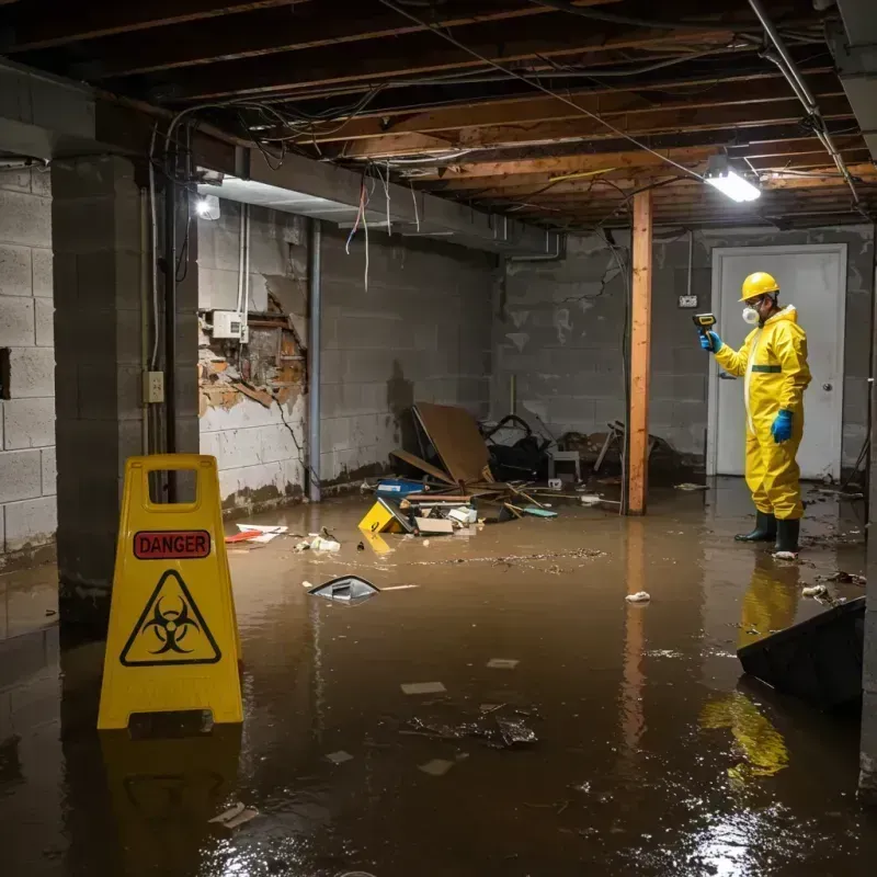 Flooded Basement Electrical Hazard in Camden, NC Property